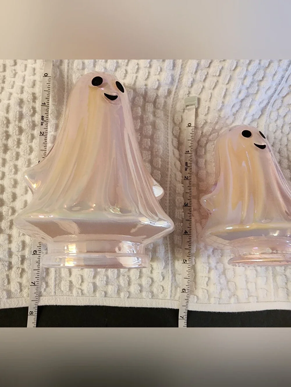 New, Set of 3 Ghost, Lite Pearl Pinkish Ceramic, Very Cute, Shimmery Iridescent